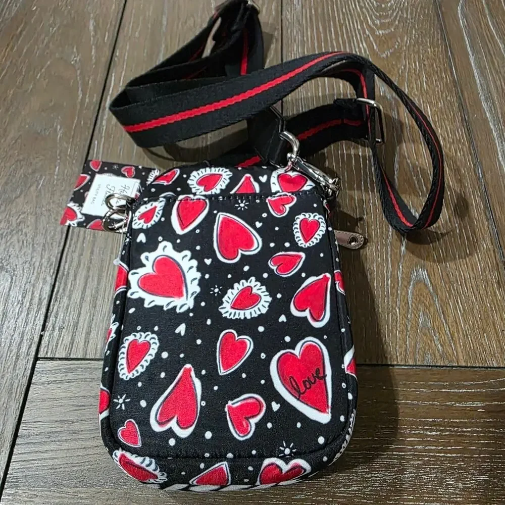 Brighton Hearts A Flutter Utility Crossbody Bag, NWT